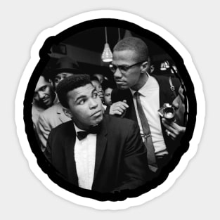 Malcom X and Muhammad Ali - Circle Sticker